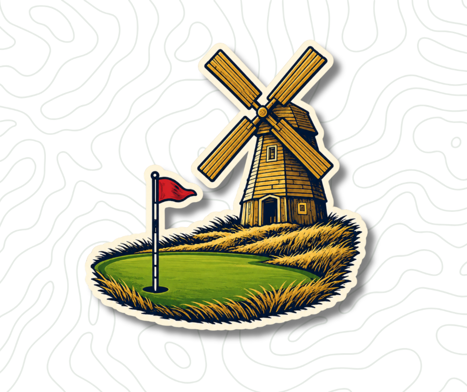 Shinnecock Hills windmill green golf sticker links vinyl decal