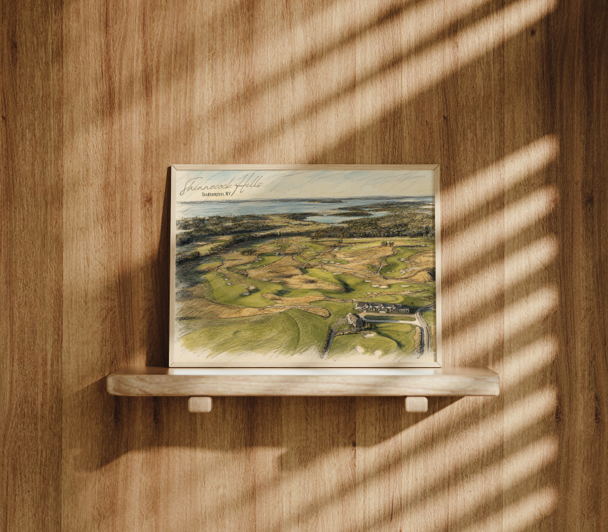 Shinnecock Hills Aerial Art Print – room lifestyle