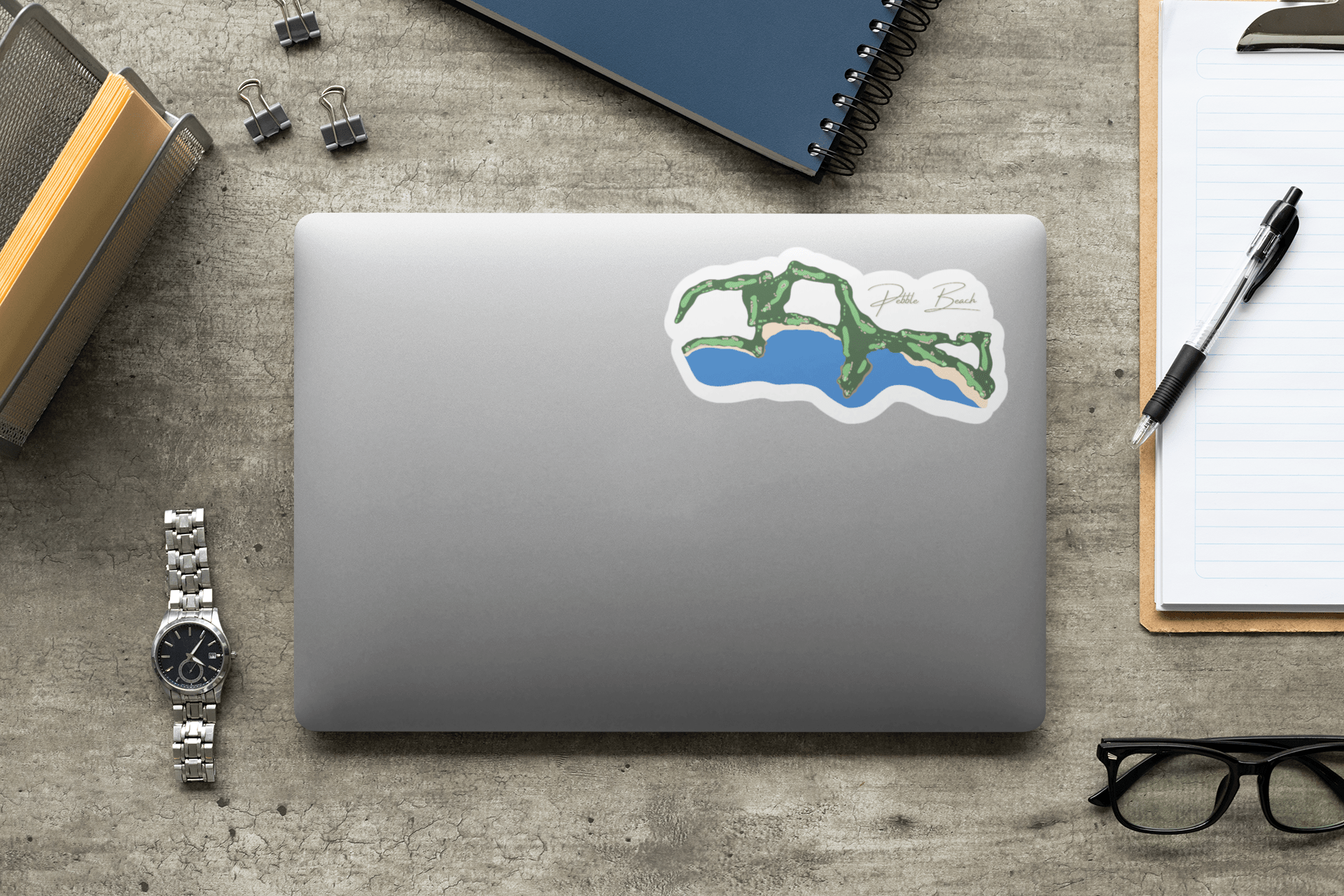 Pebble Beach Course Layout Sticker - Links & Legends